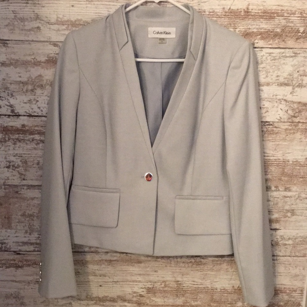 Calvin Klein Grey Suit Jacket Size 8